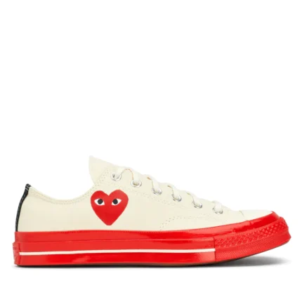CONVERSE RED SOLE LOW TOP (WHITE)