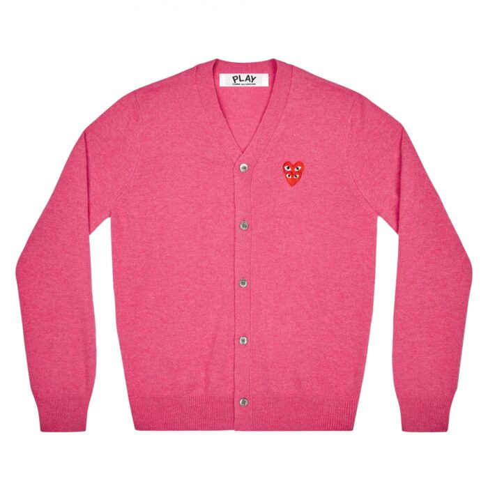 PLAY MEN'S CARDIGAN WITH RED FAMILY HEART (PINK)